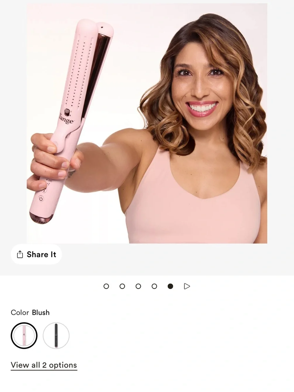 Lange Blush Pink Le Duo Flex 360 Airflow Titanium Straightener